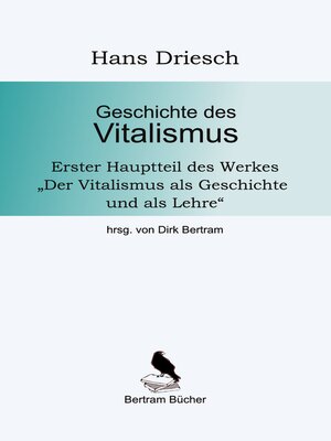 cover image of Geschichte des Vitalismus